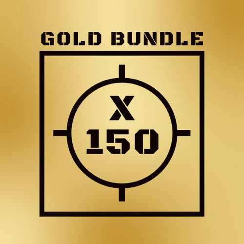 Gold bundle with 'X 150' on a gold background