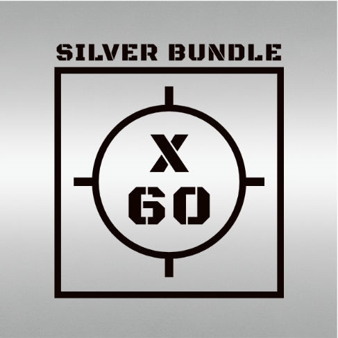 Silver bundle package with 'X 60' text on a metallic background